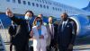 US House Speaker Nancy Pelosi and her delegation leave Taipei on August 3, 2022. Taiwanese Foreign Ministry/Handout/Andalou Agency via Getty Images