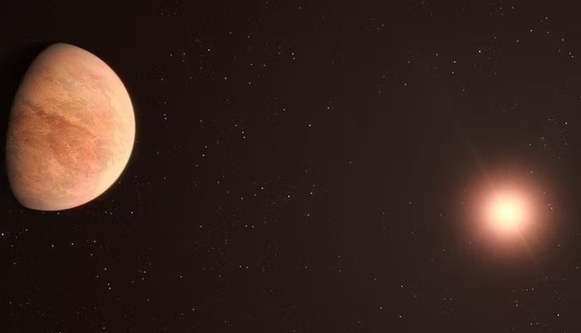 Visión artística del exoplaneta L 98-59 b que, con la mitad de la masa terrestre, es el más ligero detectado hasta ahora por velicidad radial. ESO/M. Kornmesser