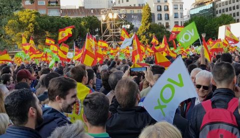 Acto de Vox en la plaza de Colón (Madrid) en 2019. Enriscapes/Shutterstock
