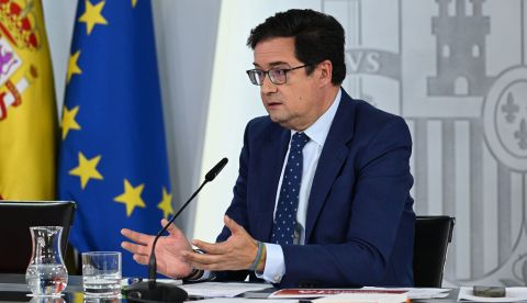 El ministro para la Transformación Digital y de la Función Publíca, Óscar López, durante la rueda de prensa posterior al Consejo de Ministros | Pool Moncloa/Borja Puig de la Bellacasa. La Moncloa, Madrid - 26.5.2026