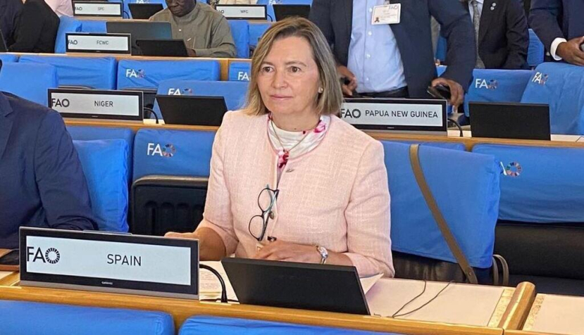 La secretaria general de Pesca, Isabel Artime, durante las jornadas de la FAO. 