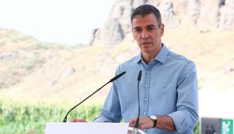 El presidente del Gobierno, Pedro Sánchez, presenta el Plan Estatal de Fertilizantes para 2027. | Pool Moncloa/Fernando Calvo. San Martín de la Vega , Madrid - 6.7.2026