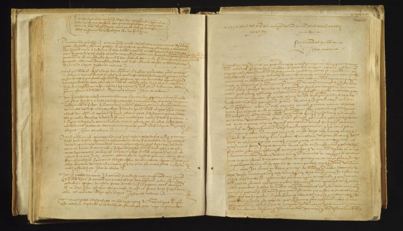 Registro de las Capitulaciones de Santa Fe conservado en el Archivo de la Corona de Aragón. / Wikipedia